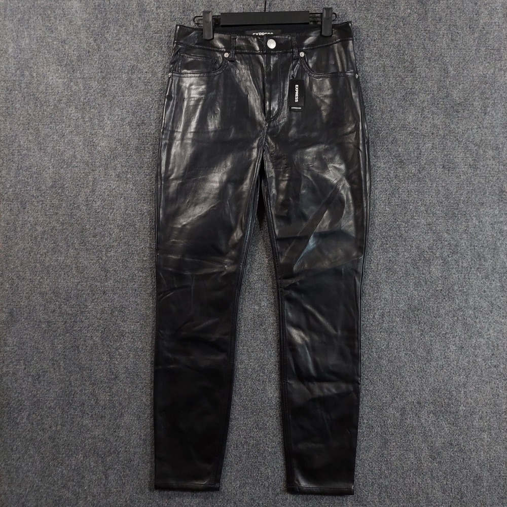 Express Ankle Legging Women 4R Black Faux Leather High Rise Stretch Skinny Pant